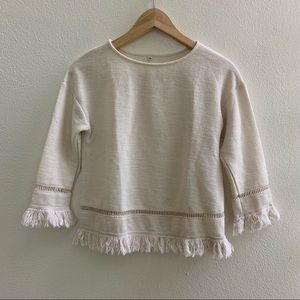 Cream Fringe Top